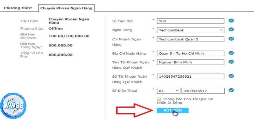 Rút tiền WW88 bị lỗi do hệ thống bảo trì 